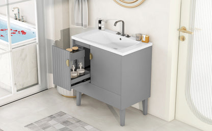 Dot Bathroom Vanity with Sink - Gray