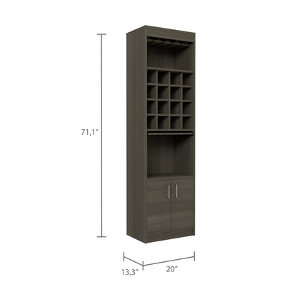 Wolcott 16-Bottle 1-Shelf Bar Cabinet - Beige