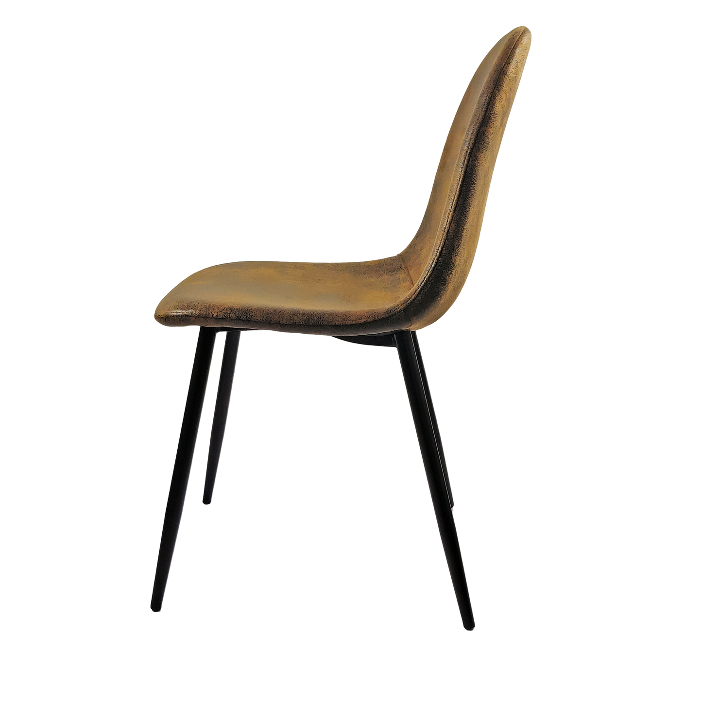 Ona II Suedette Dining Chairs with Black Metal Leg (Set of 2) - Brown