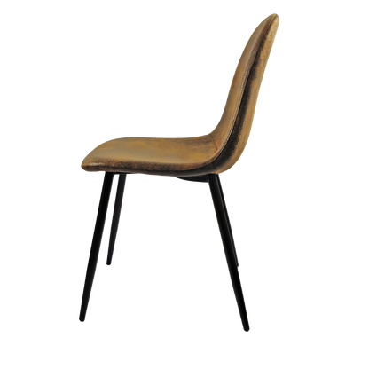 Ona II Suedette Dining Chairs with Black Metal Leg (Set of 2) - Brown