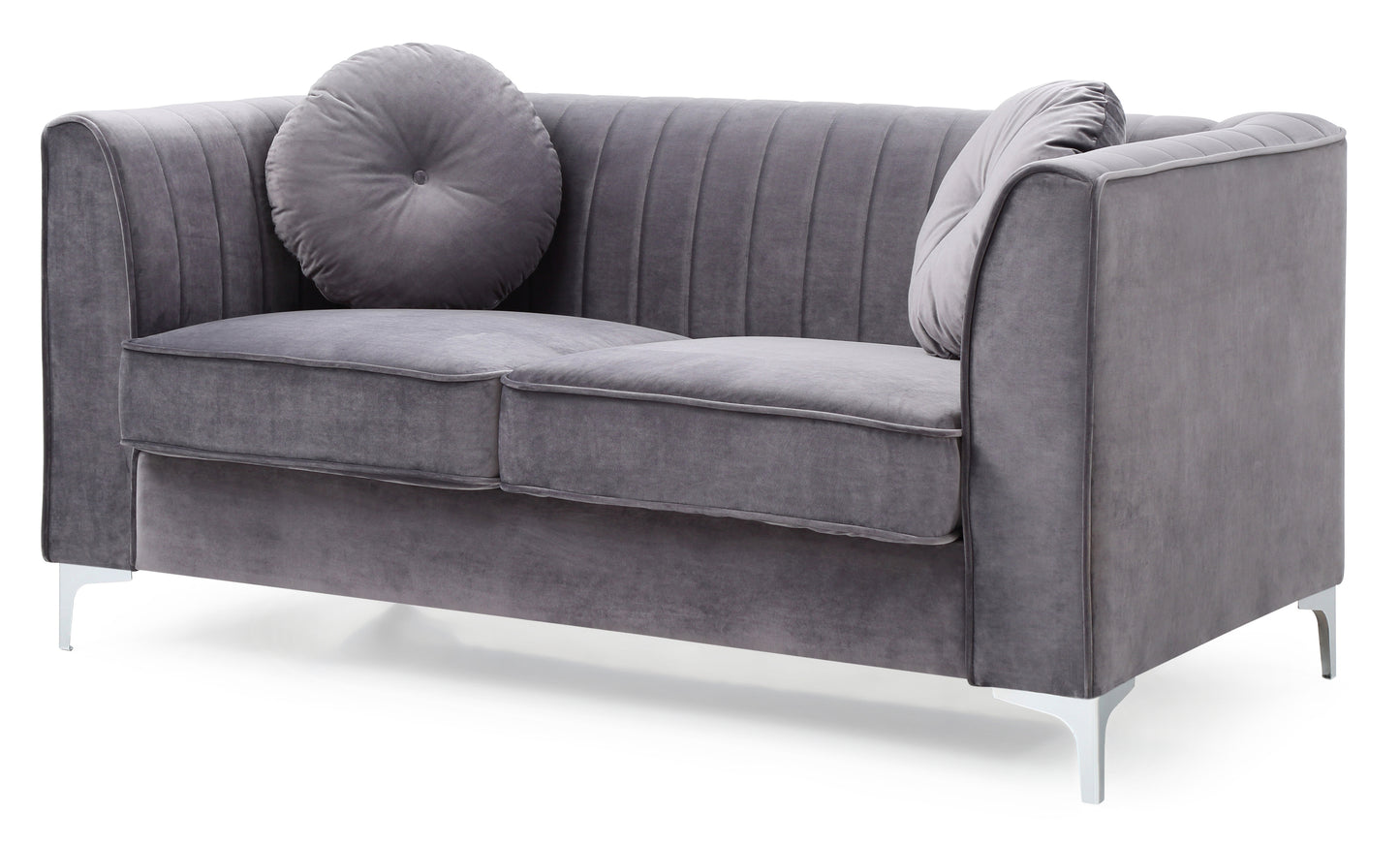 Enzo II Sloped Arm Loveseat - Gray