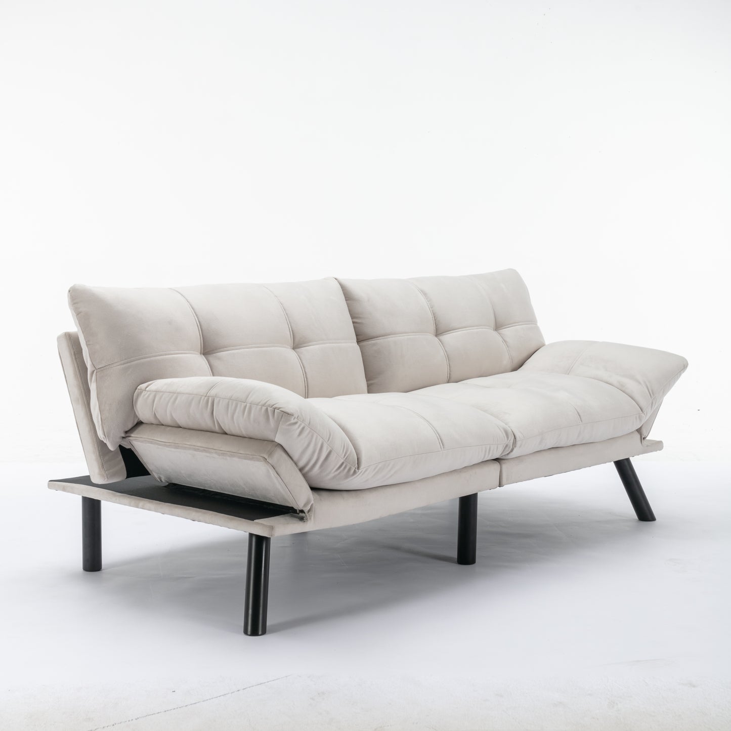 Vega Convertible Folding Modern Sofa Bed - Cream