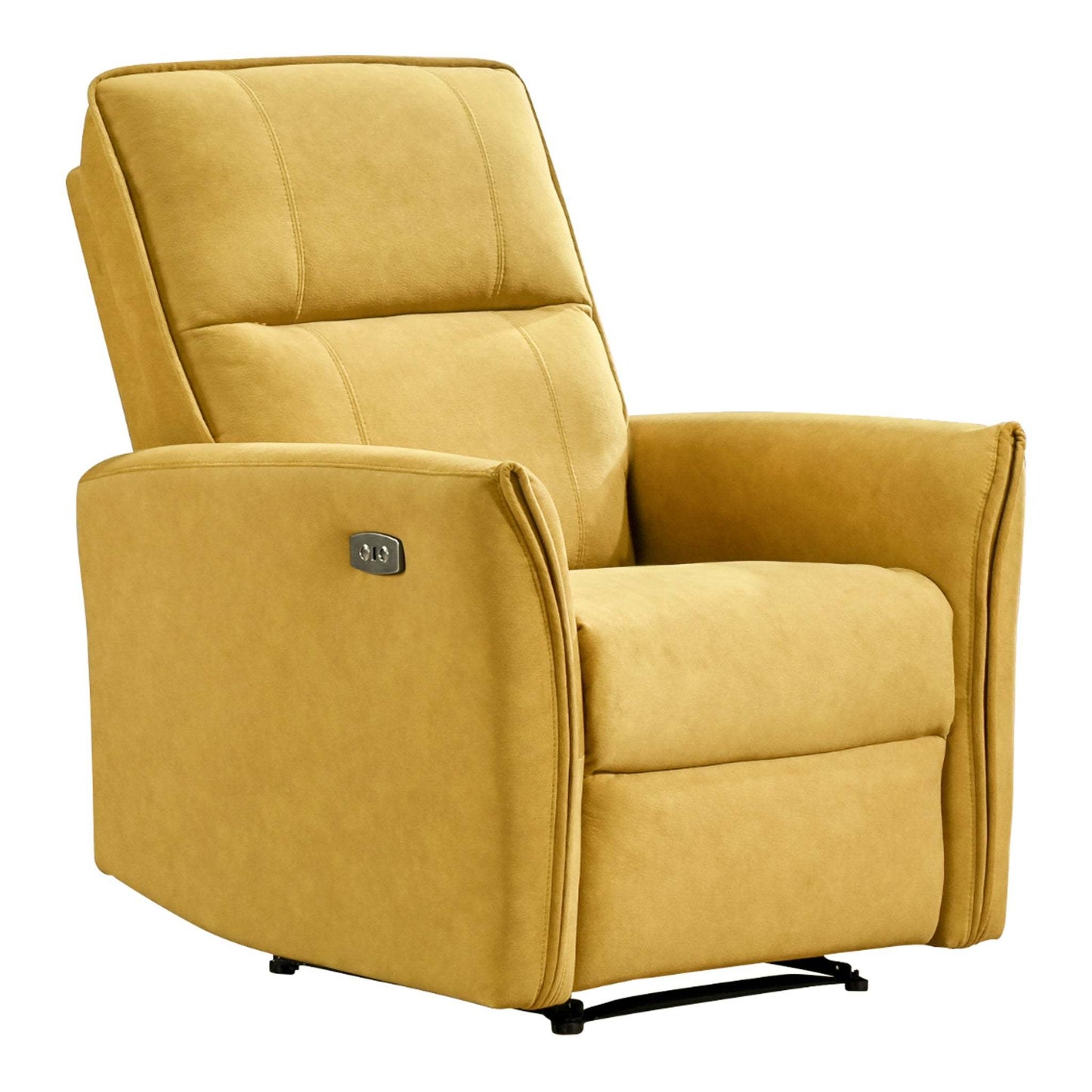 Asheville Suede Recliner Chair - Yellow