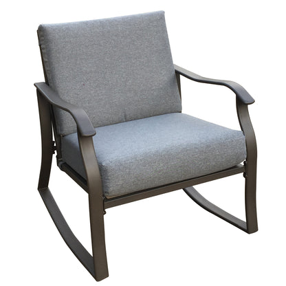 Emily 3 Pc Outdoor Swivel Rocker Patio Chairs - Gray