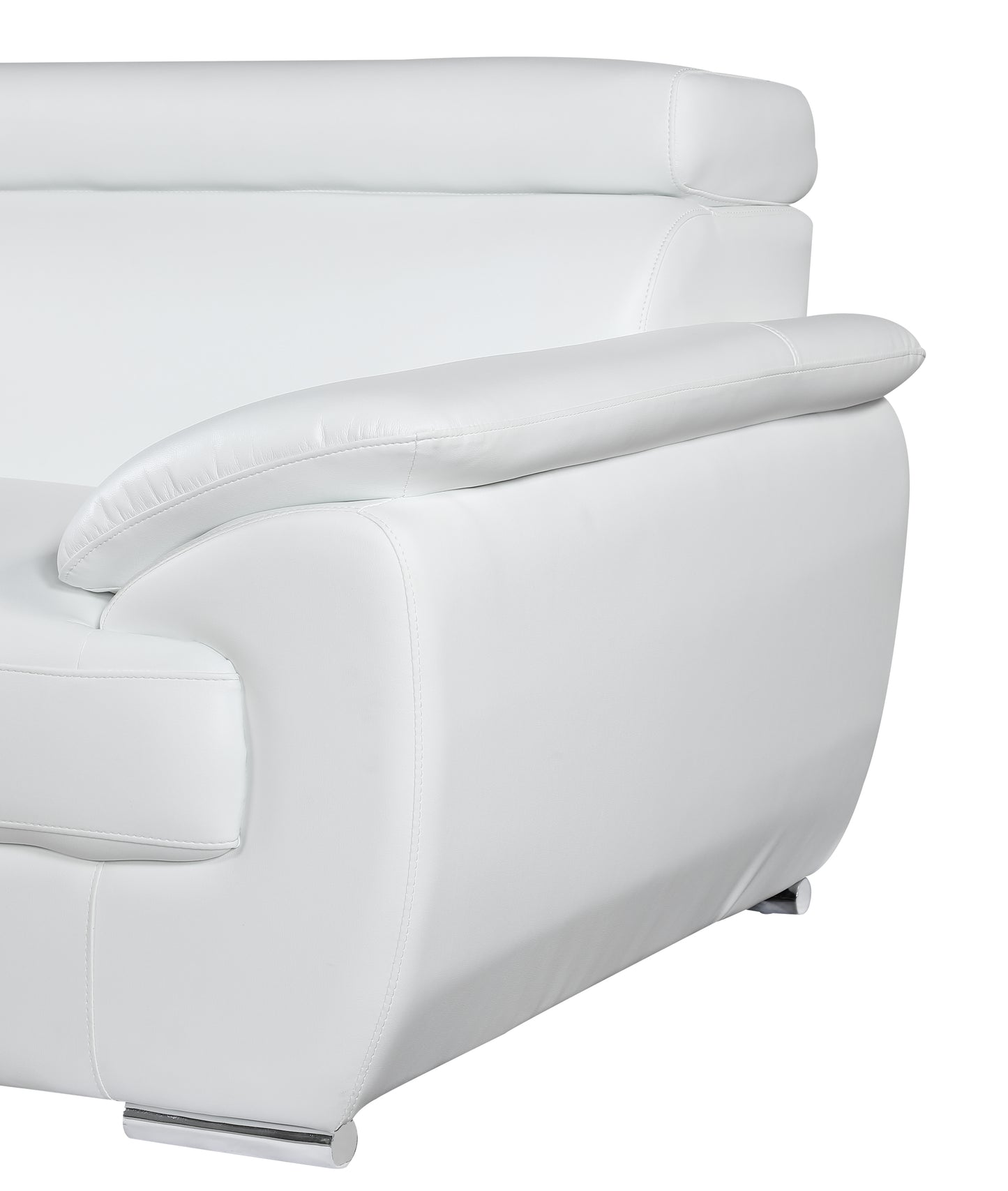 Milton Genuine Leather Loveseat - White