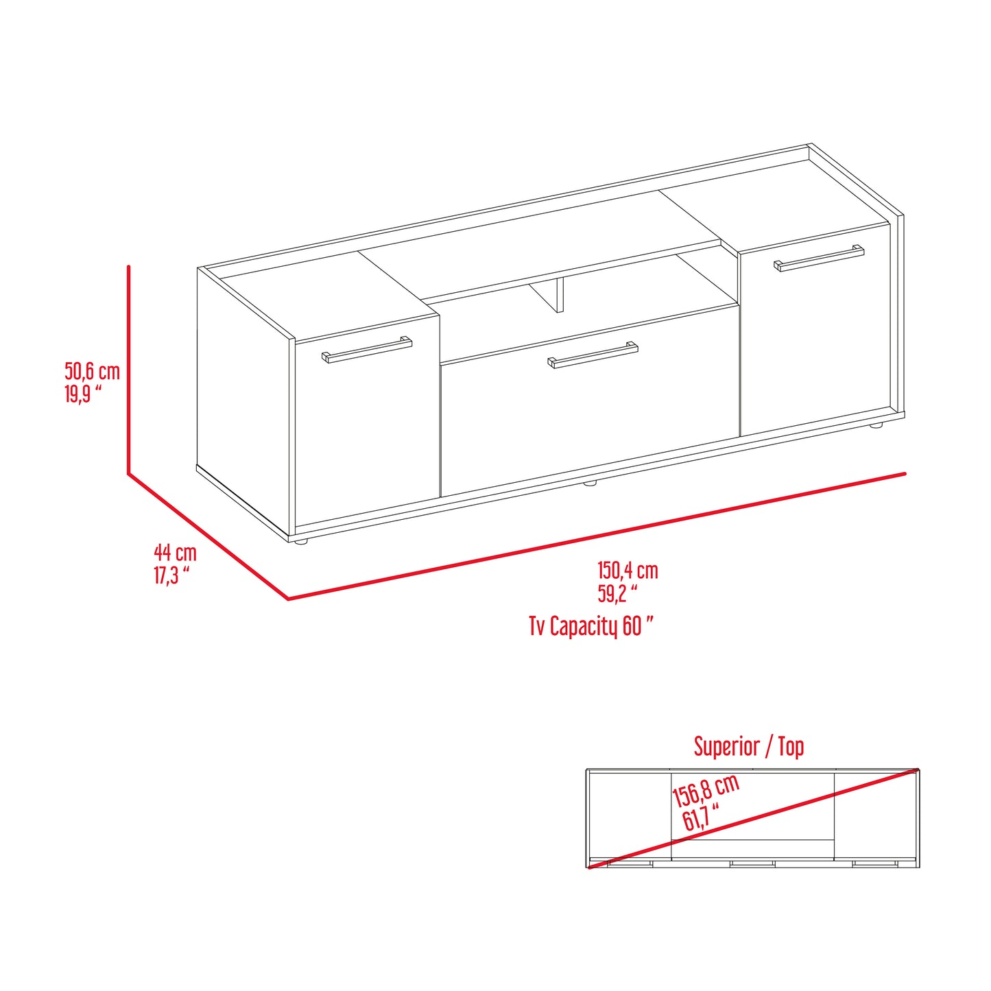 Brock TV Stand - Dark Walnut