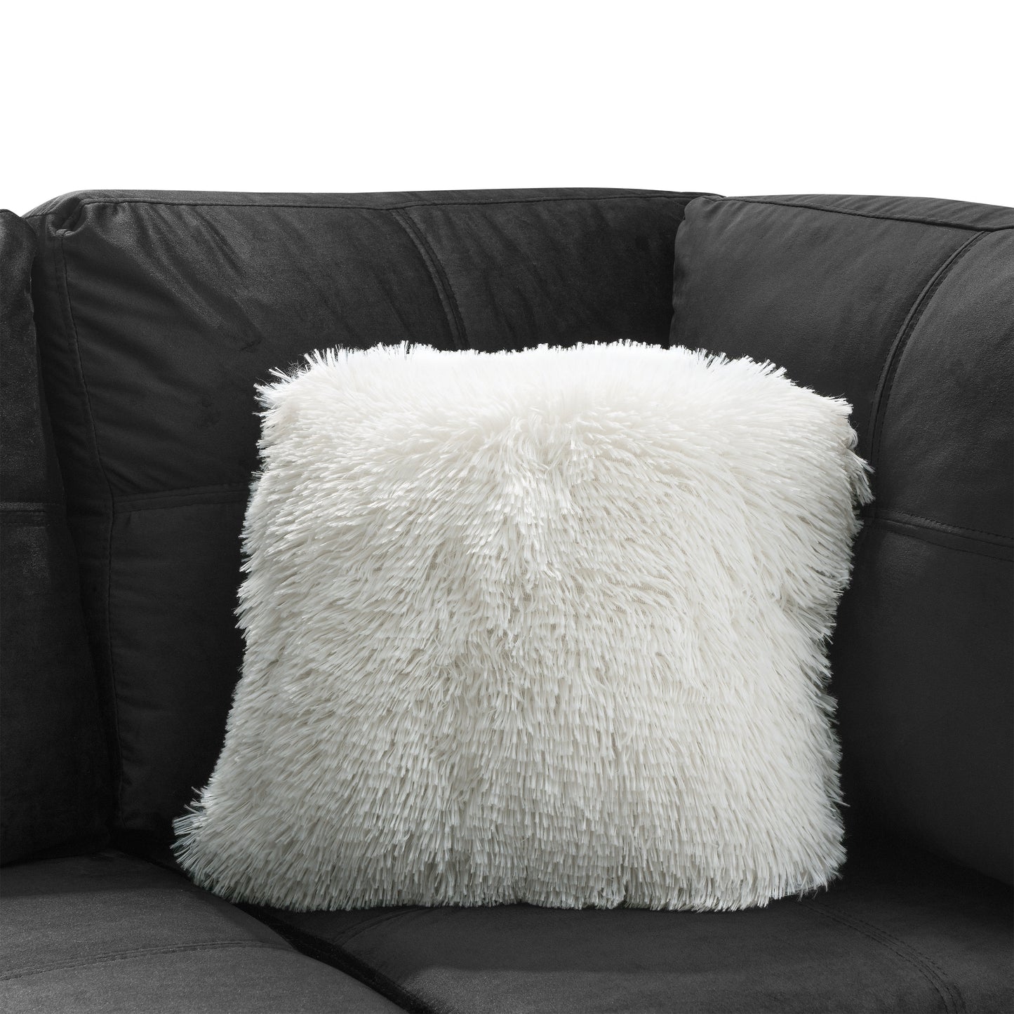 Lenavo Velvet Sectional Sofa - Black