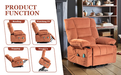 Parsons Power Lift Recliner with Massage Function - Brown