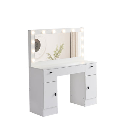 Roseanna Makeup Vanity Desk Set with Mirror & Light