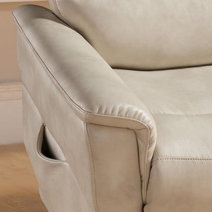 Zander Faux Leather Upholstered Power Reclining Chair - Cream