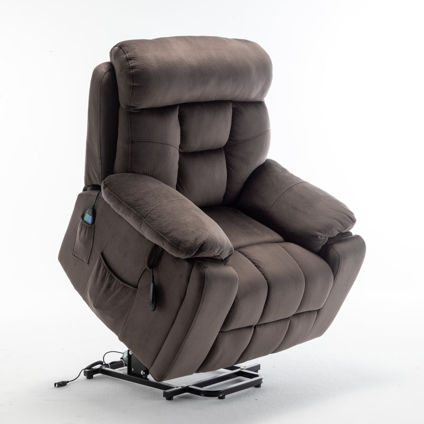 Wilson Power Electric Velvet Reclining Chair - Antique Brown