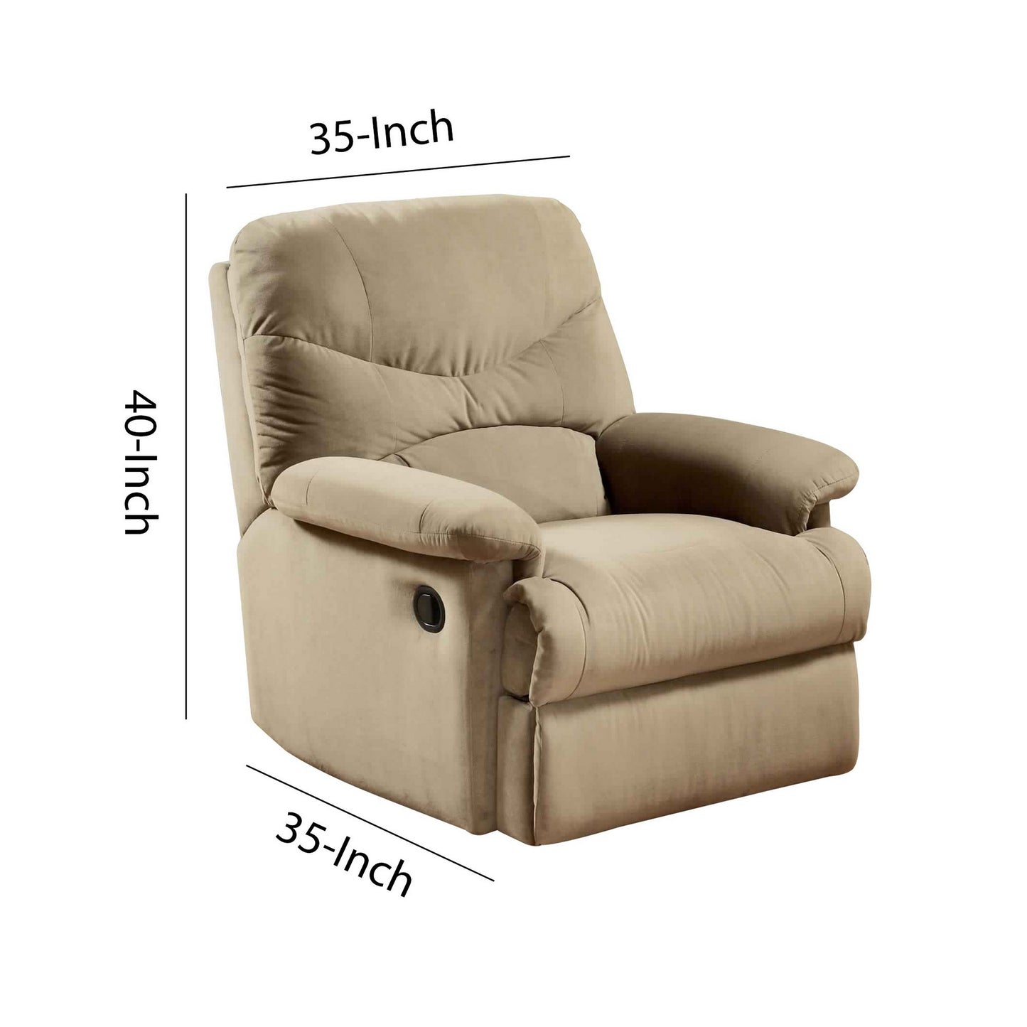 Vaughn Faux Leather Push Back Recliner Chair - Beige