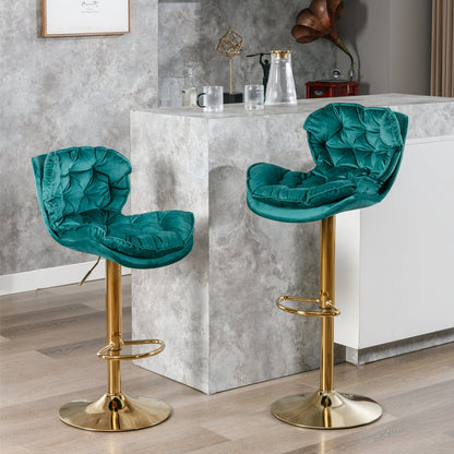 Float Swivel Bar Stools - Green Set of 2