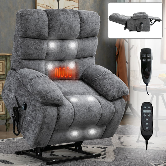 Livia Lift Recliner Chair Heat Massage Dual Motor - Gray