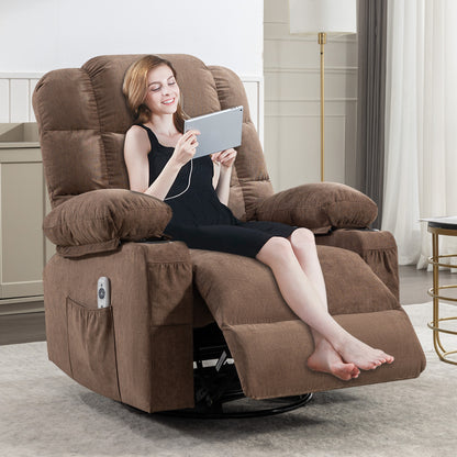 Cruiser Massage Rocker Recliner Chair - Brown