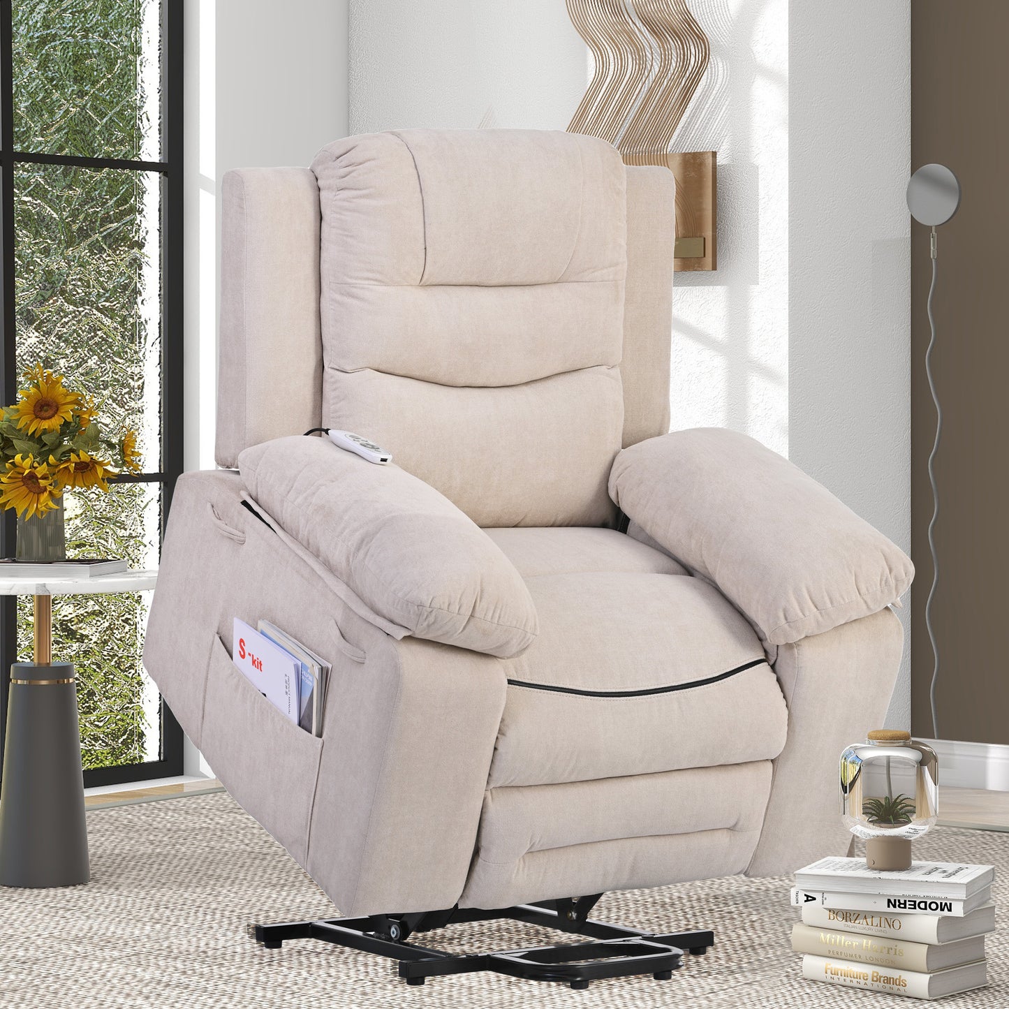 Celestial Power Lift Massage Recline Chair - Beige