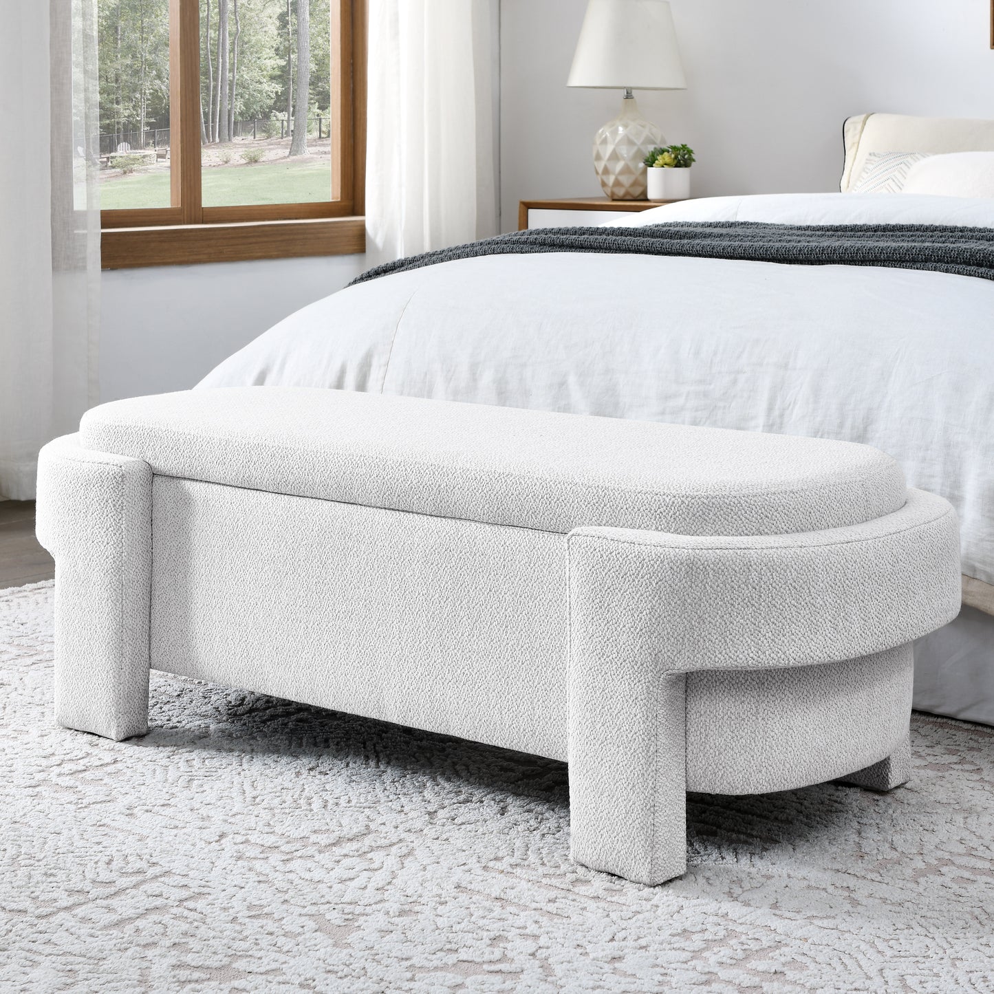 Rita Storage Bench - White