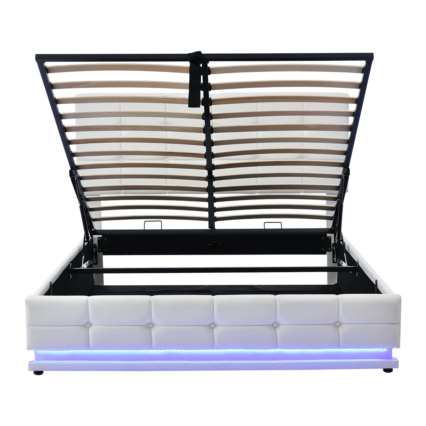 Luxury Dream Queen Bed with Smart Storage and LED Illumination - White