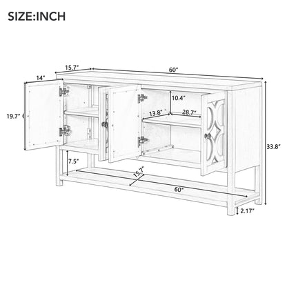 Stasia Sideboard Buffet with Mirrored Doors - Espresso