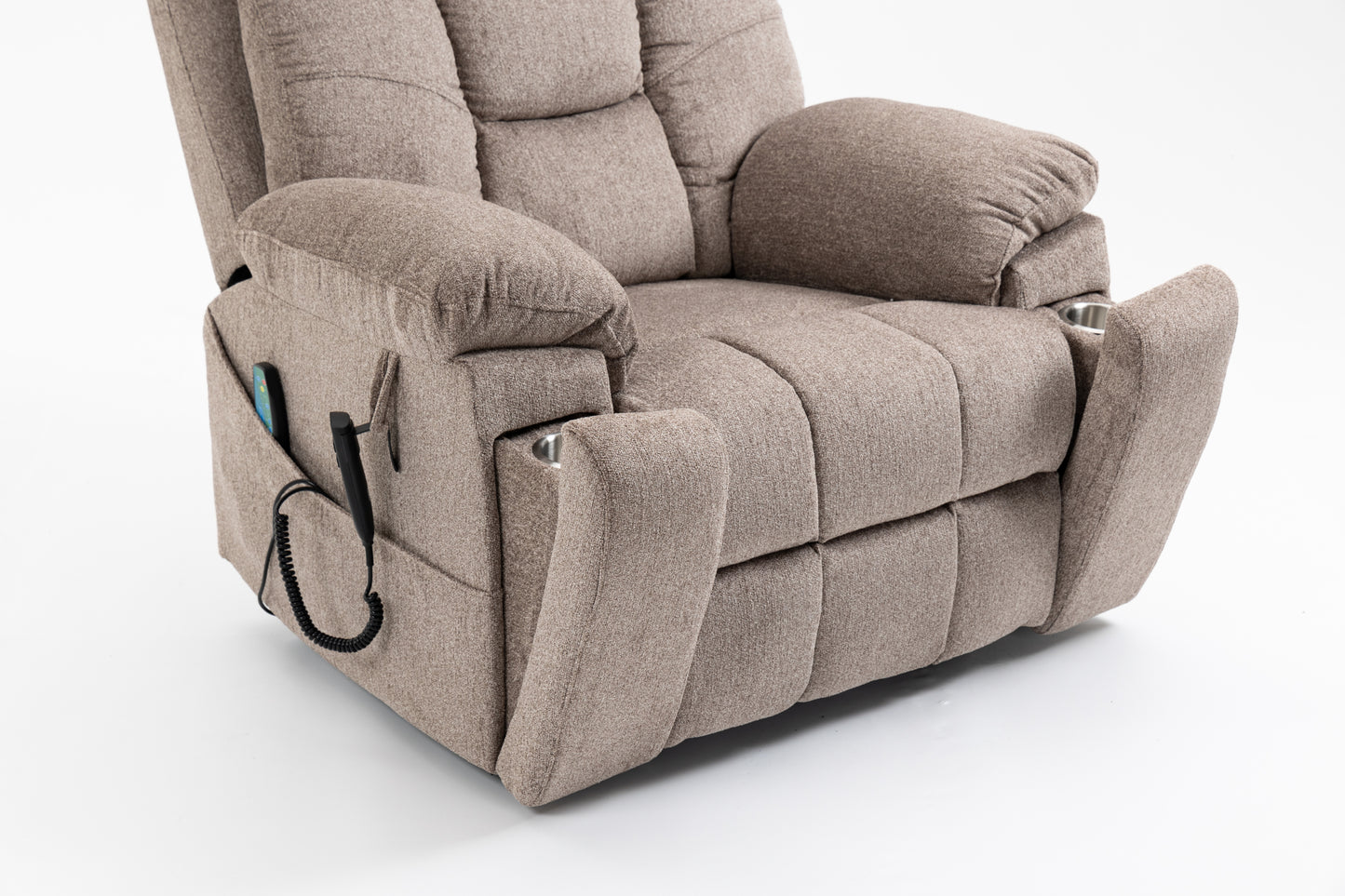 Wilson Power Electric Chenille Reclining Chair - Light Brown