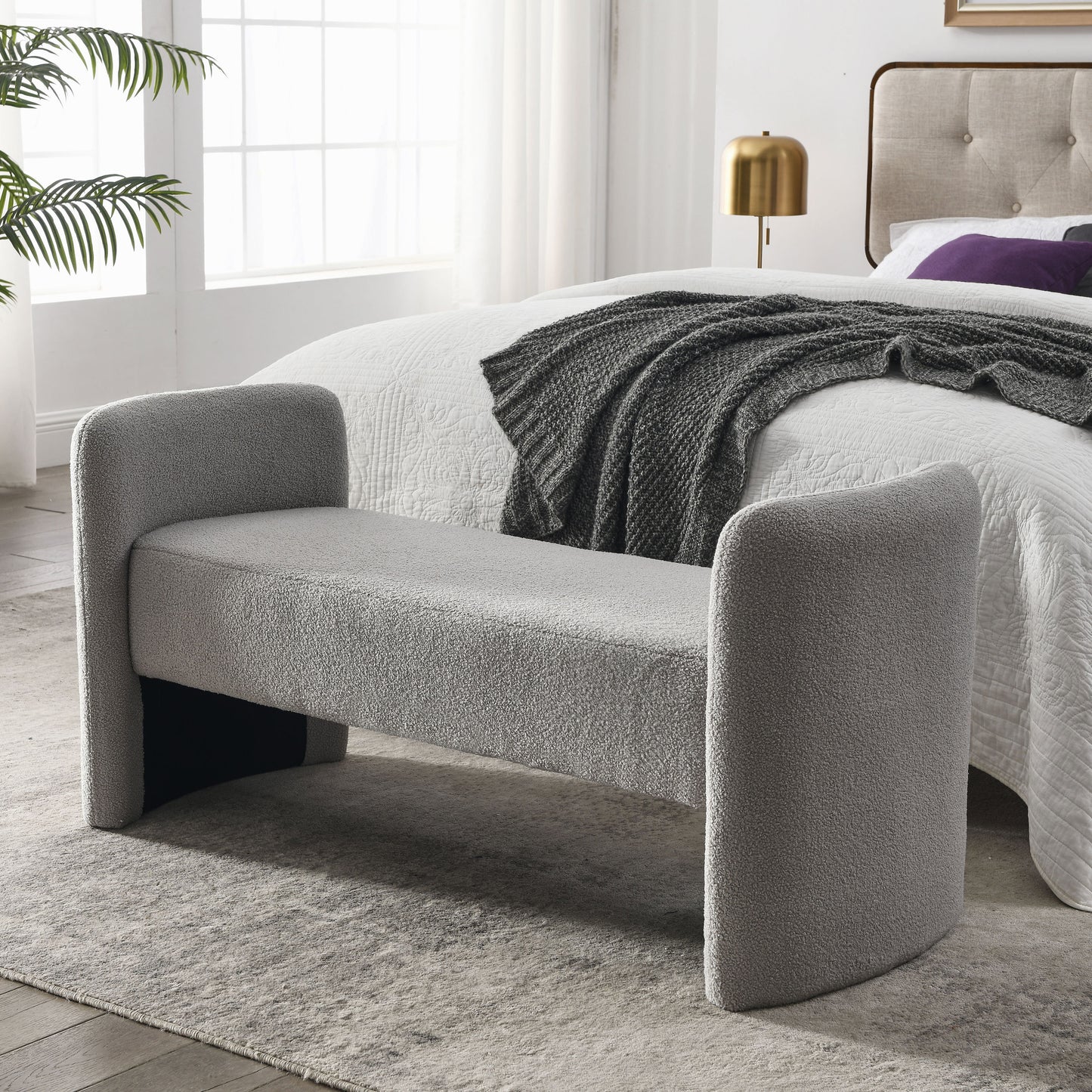 Hahno Upholstered Bench - Gray