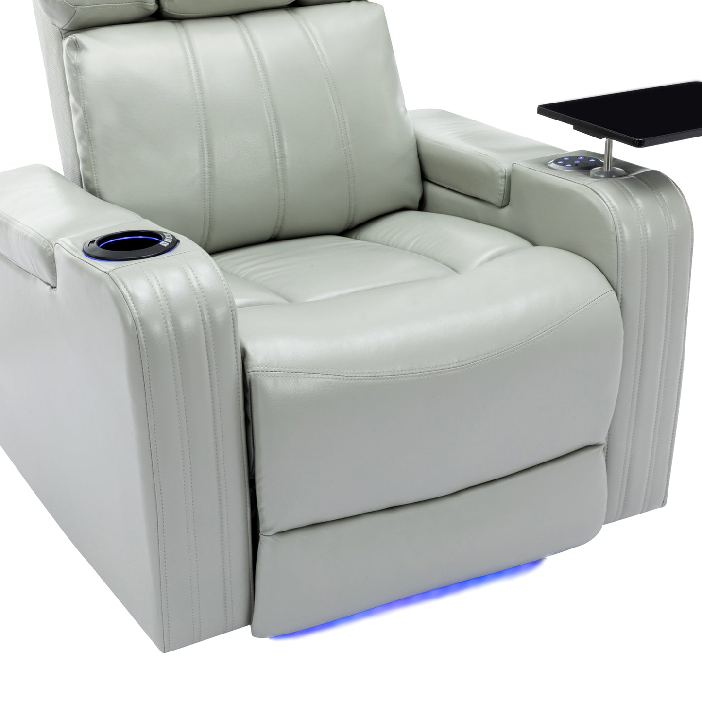 Xavier PU Leather Power Recliner - Gray