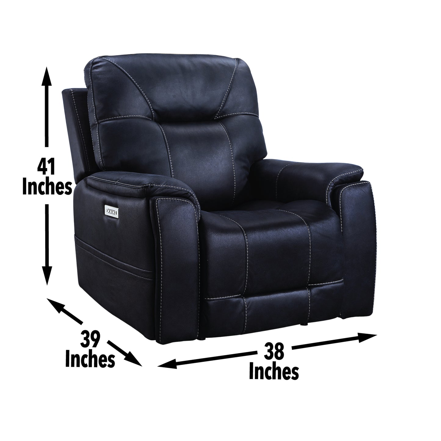 Celia Triple-Power Recliner - Dark Blue