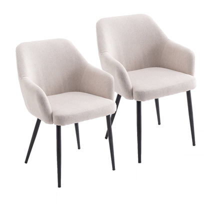 Beton Dining Chairs with Metal Legs (Set of 2) - Cream