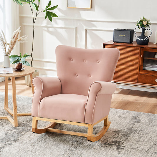 Jarvis Velvet Rocking Chair - Pink