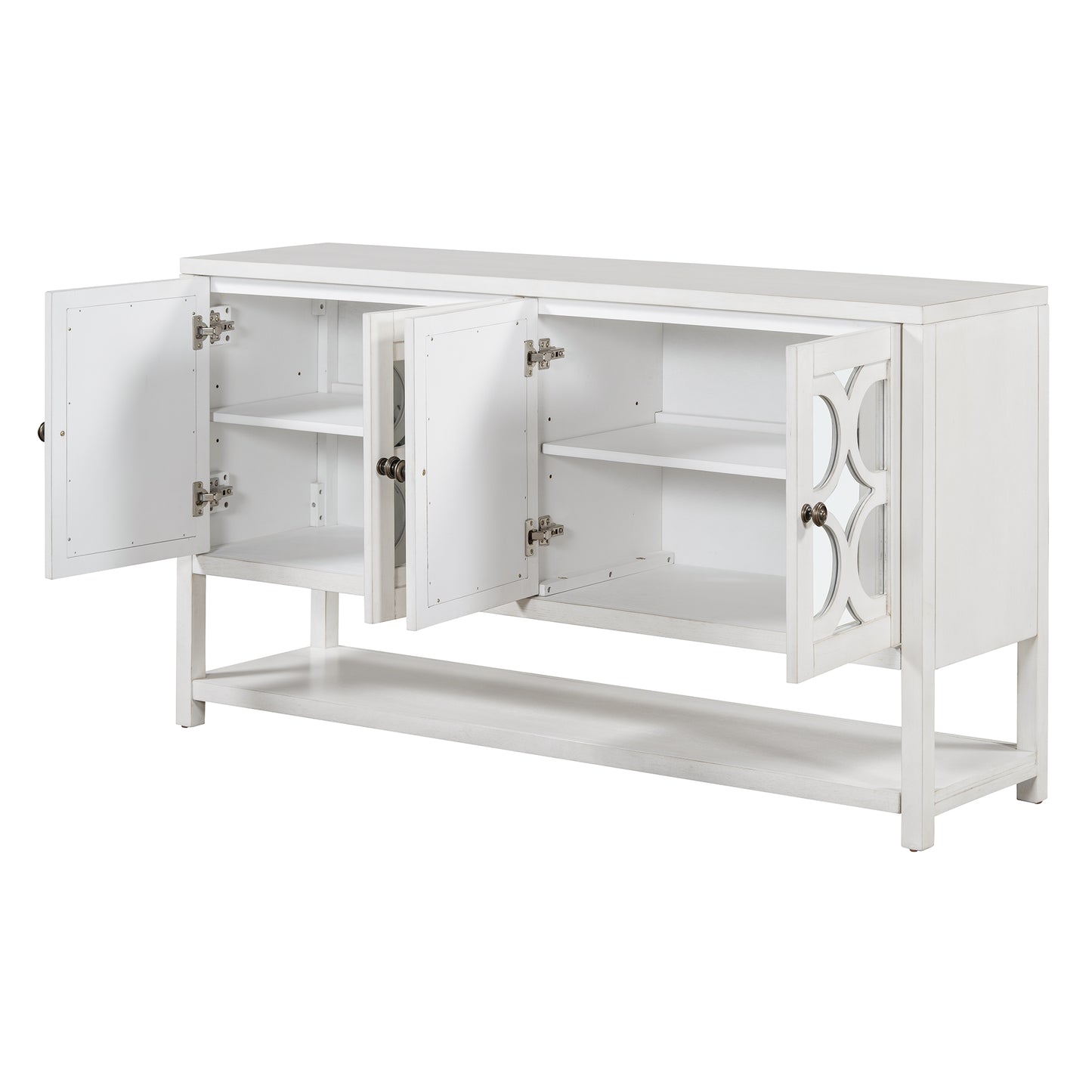 Stasia Sideboard Buffet with Mirrored Doors - Antique White