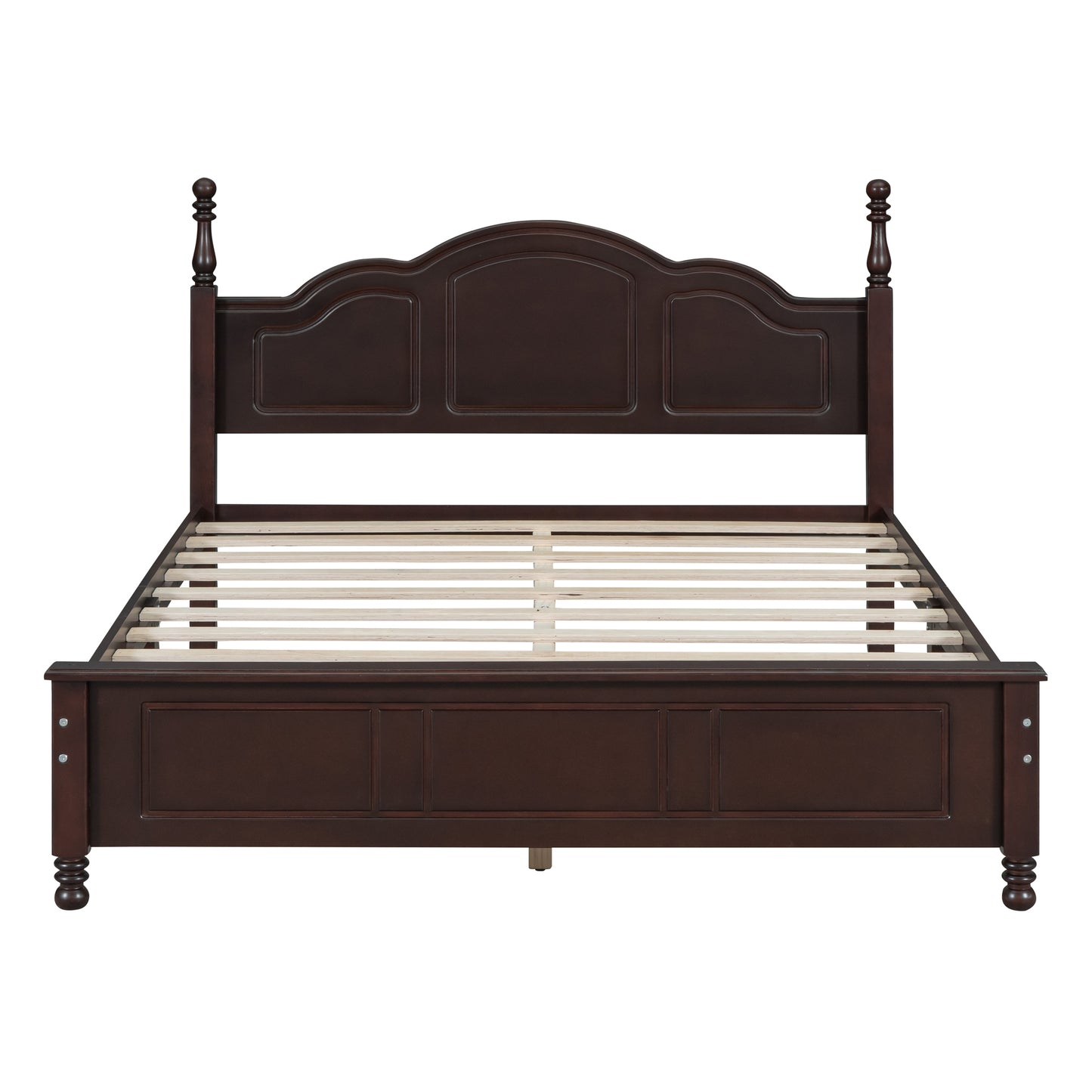 Quarto Queen Size Wood Platform Bed Frame - Dark Walnut