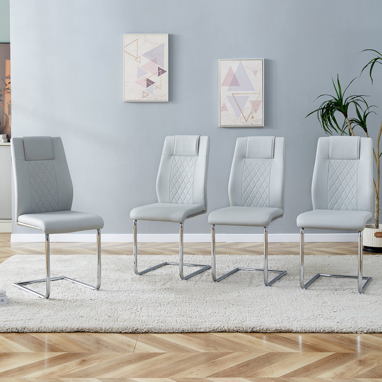 Skye Dining Chair Metal Leg (Set of 6) - Light Gray