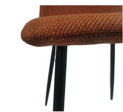 Ona Suedette Dining Chairs with Black Metal Leg (Set of 2) - Caramel