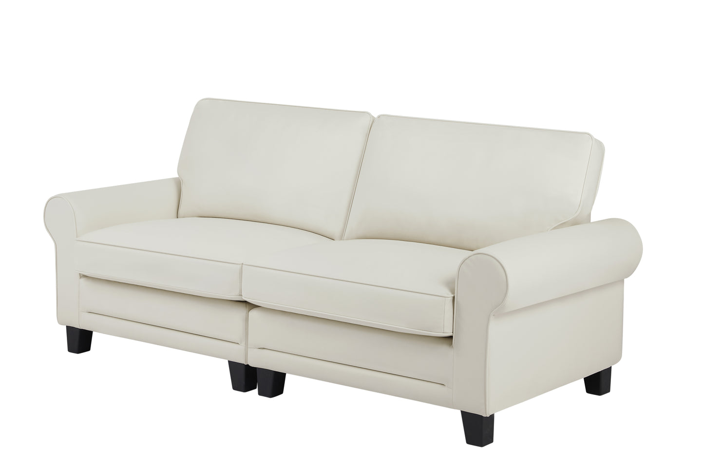 Santana Fabric Rolled Arm Loveseat - Beige