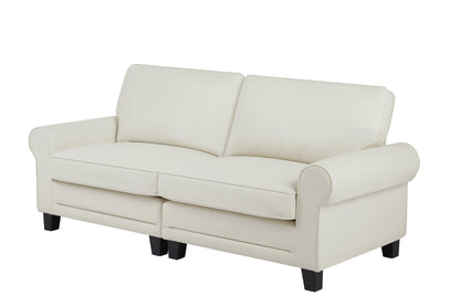 Santana Fabric Rolled Arm Loveseat - Beige