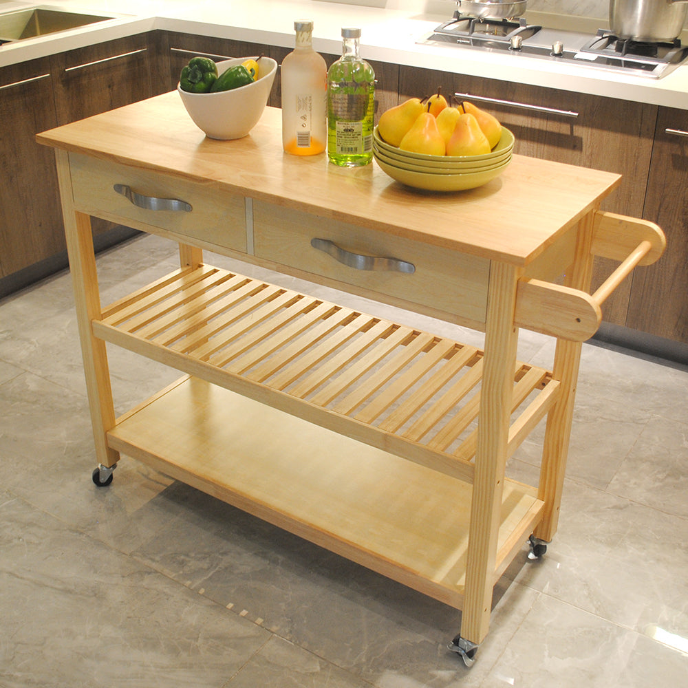 Vintage Kitchen Island & Kitchen Cart  - Natural