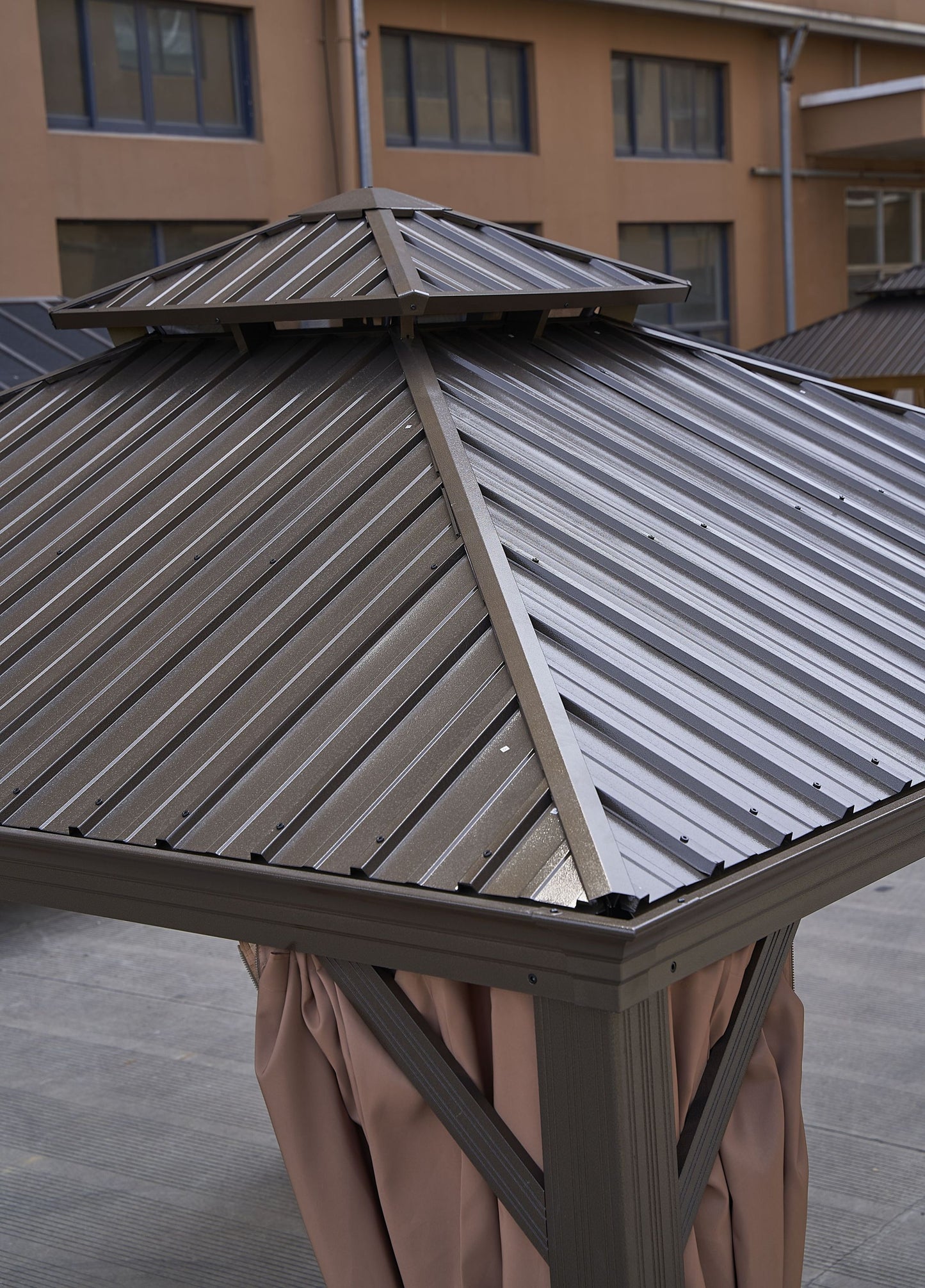 Afix 12 X 12 ft  Permanent Hardtop Gazebo Canopy - Bronze