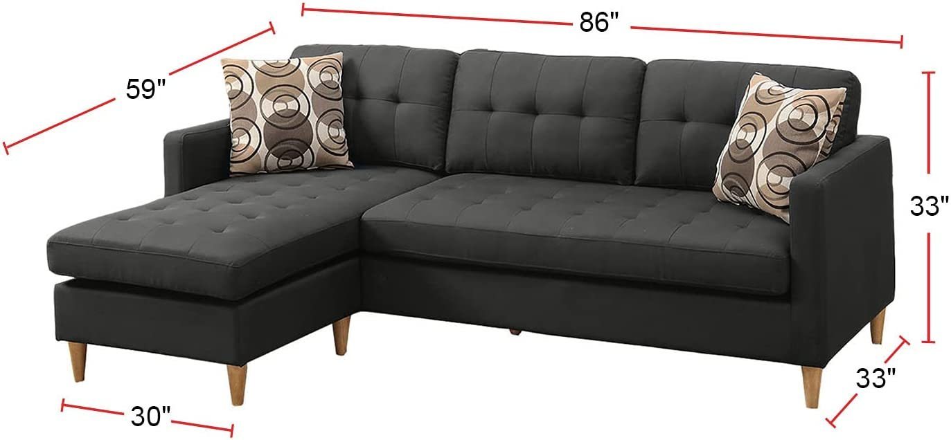 Zara Tufted Back Modular Sectionals Sofa - Black