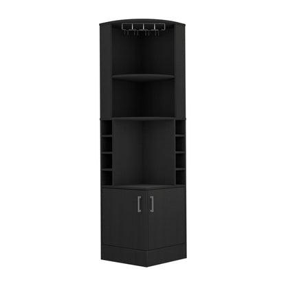 Atanasio Corner Bar Cabinet - Black