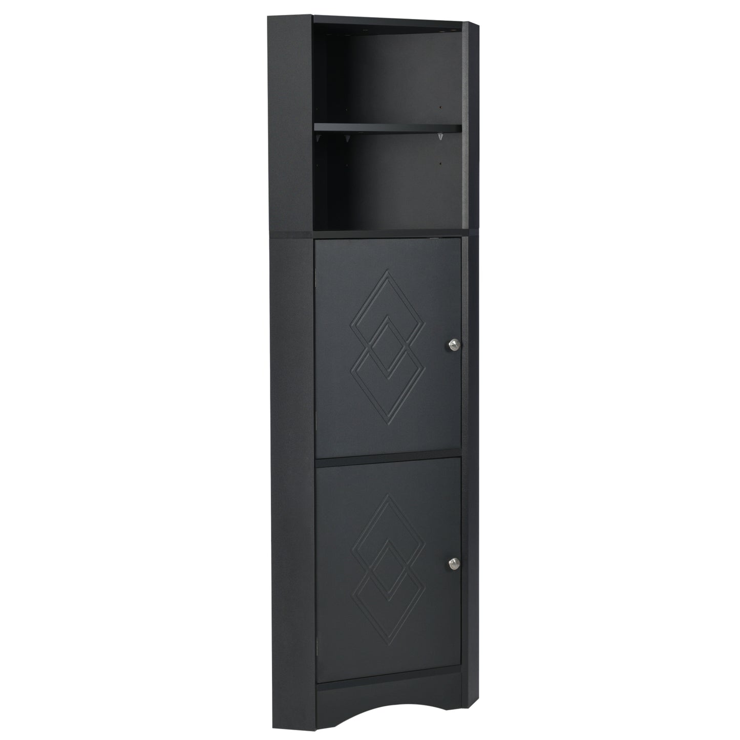 Skyward Bathroom Corner Cabinet - Black