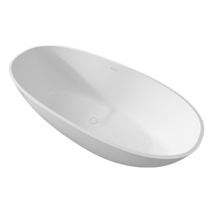 Relaxa 71" Solid Surface Freestanding  Bathtub  -  Matte White