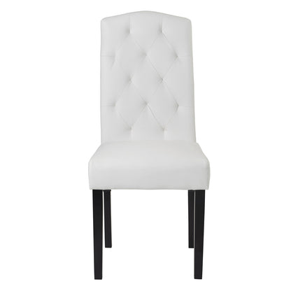 Tulay Dining PU Chair with Solid Wood Leg - White