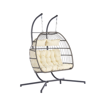 Thornton For 2 People Outdoor Rattan Hanging Chair - Beige