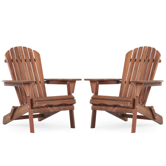 Noma Oversize Wooden Folding Adirondack Chair (Set of 2)