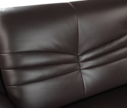 Nova Genuine Leather Loveseat - Brown