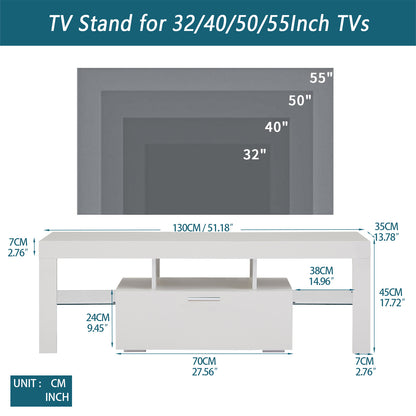 Giga TV Stand with LED light - White