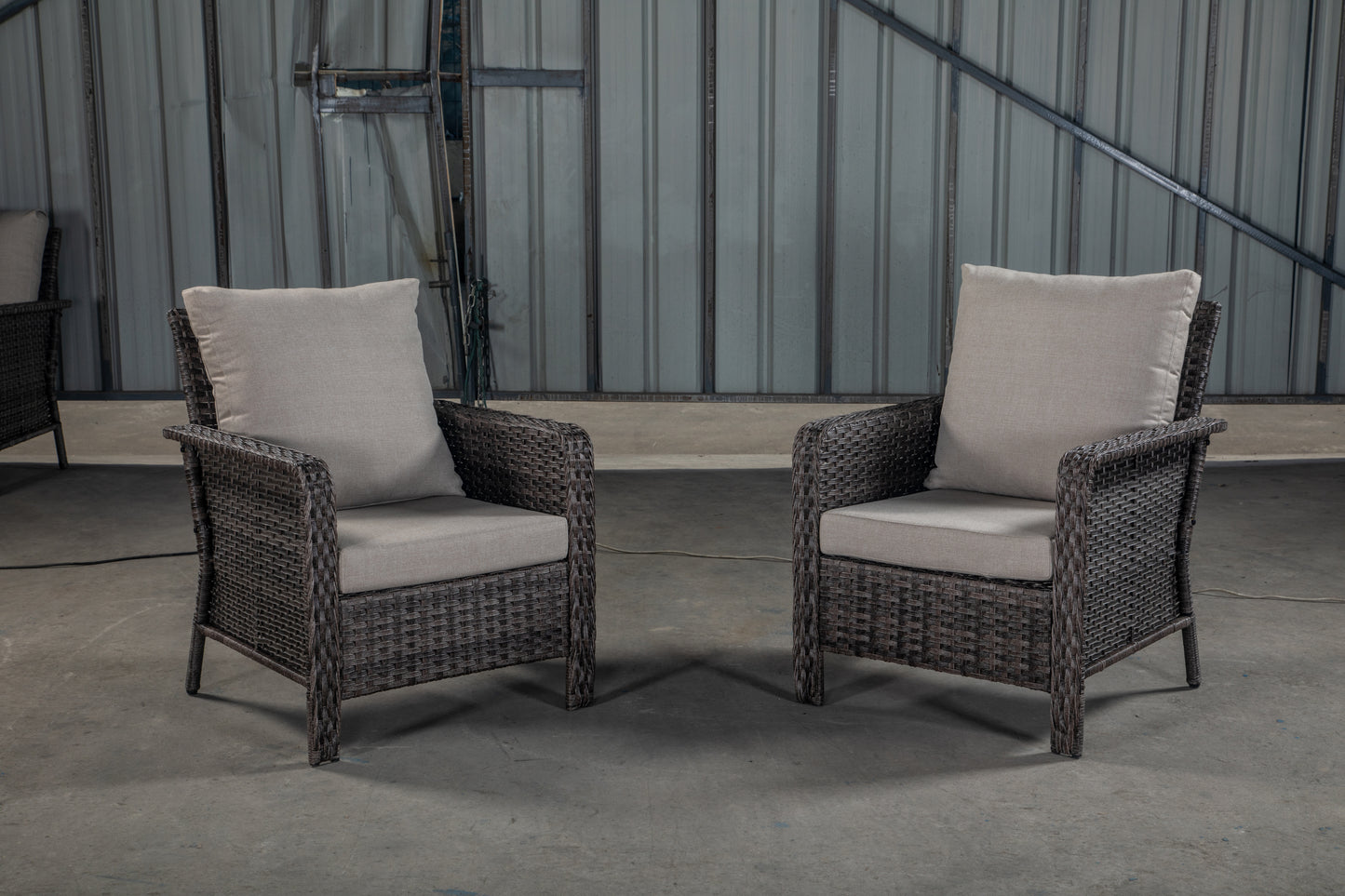 Irina Patio PE Rattan Wicker Sofa Chair (Set of 2)