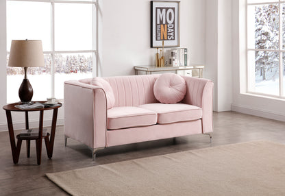 Enzo II Sloped Arm Loveseat - Pink