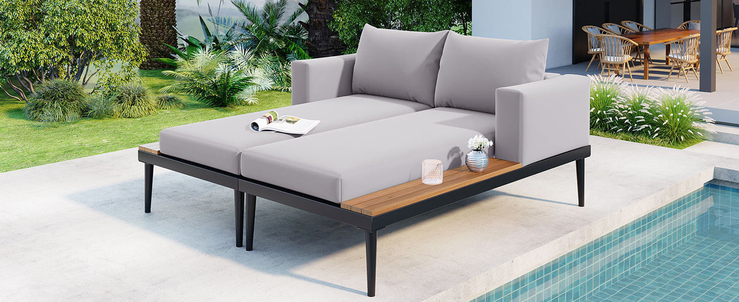 Herta Outdoor Daybed Patio - Gray