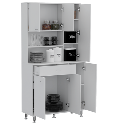 Piacenza Kitchen Pantry Cabinet - White